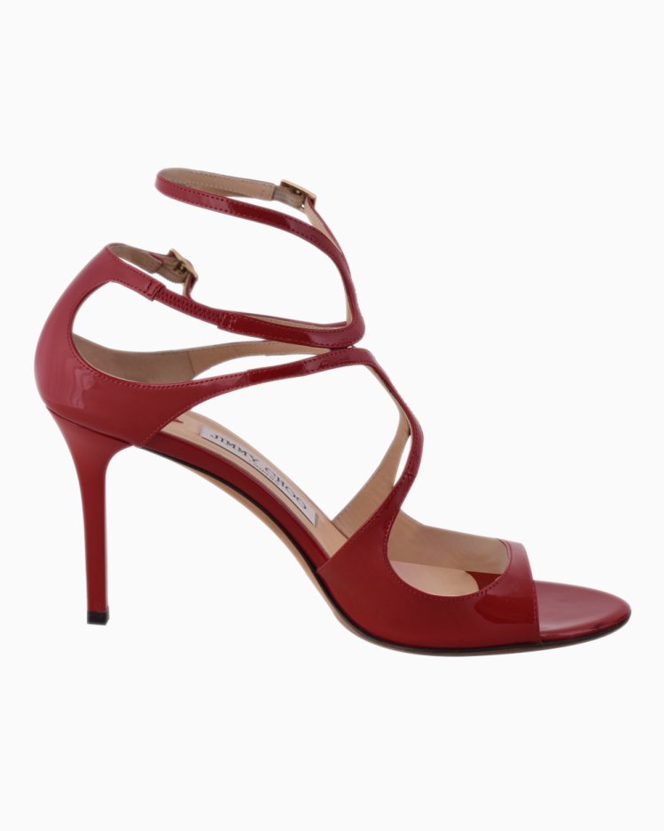 Sandália Jimmy Choo Original Lang Verniz Vermelha Feminina